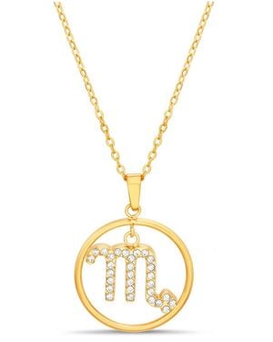 Kensie Gold-tone Dangle Round Initial Pendant Necklace - Metallic