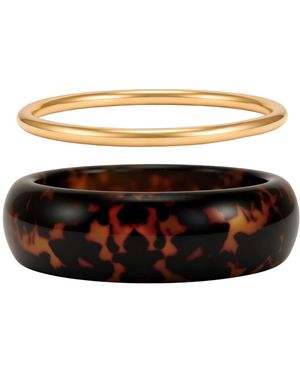 Guess Tone Tortoise Hinged Bangle - Metallic