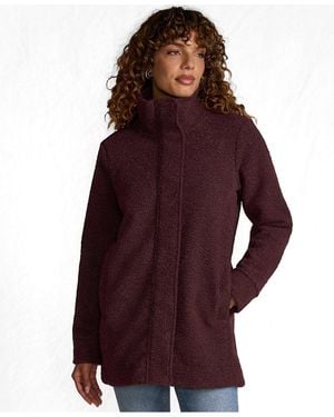 Lands' End Tall Boucle Fleece Coat - Purple