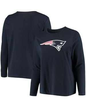 Fanatics Plus Size New England Patriots Primary Logo Long Sleeve T-shirt - Blue