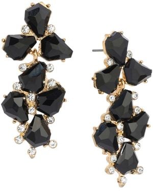 2028 Epoxy Multi Shape Stone Linear Earrings - Black