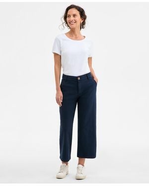 Style & Co. High Stretch Mid-rise Wide-leg Crop Pants - Blue