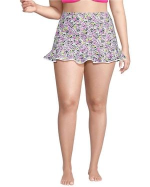 Lands' End Plus Size Ruffle Hem Mini Swim Skirt - Multicolor