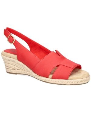Easy Street Resort Espadrille Wedge Sandals - Pink