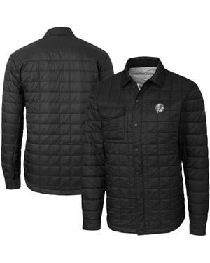 Cutter & Buck New York Yankees Rainier Primaloft Eco Insulated Quilted Full-zip Shirt Jacket - Black