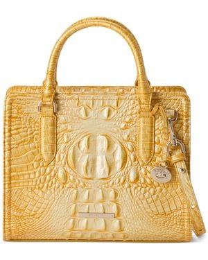 Brahmin Cami Small Leather Satchel Handbag - Metallic