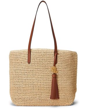 Ralph Lauren Crochet-straw Medium Whitney Tote - Natural