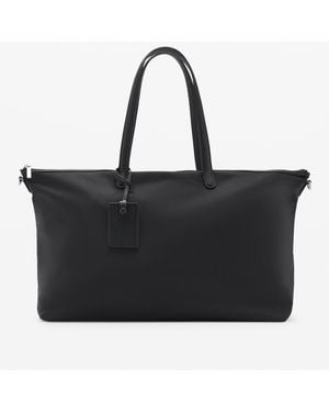 Mango Large Nylon Shopper Bag - Black