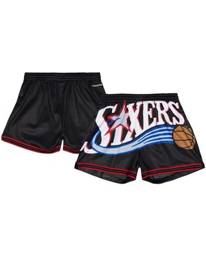 Mitchell & Ness Philadelphia 76ers Swingman Big Face 3.0 Basketball Shorts - Black