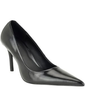 Guess Naprini Leather Pointed Toe High Stiletto Pumps - Black