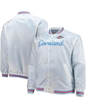 Mitchell & Ness Big And Tall 1997 Nba All-star Game Hardwood Classics Satin Full-snap Jacket - Blue