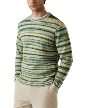 Guess Zayn Wool-blend Striped Crewneck Long-sleeve Sweater - Green