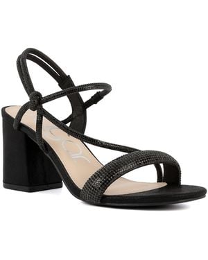 Sugar Neeve Open Toe Rhinestone Dress Sandals - Metallic