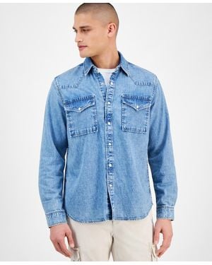 Sun & Stone Sun + Stone Marshall Western Shirt - Blue