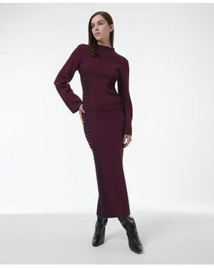 eem Jacquard Knit Fitted Top - Purple
