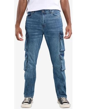 Xray Jeans Straight Fit Cargo Jeans - Blue