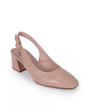 Menina Step Pia Leather Slingback Pump - Pink
