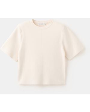 Mango Short-sleeved Knitted Sweater - White