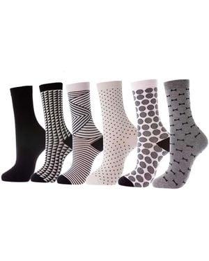 Mio Marino Dress Crew Socks 6 Pack - White