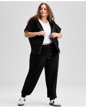 And Now This Trendy Plus Size Scuba-knit jogger Pants - Black