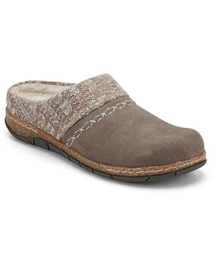 Earth Elyot Knit Cuff Cozy Slip-on Clogs - Gray