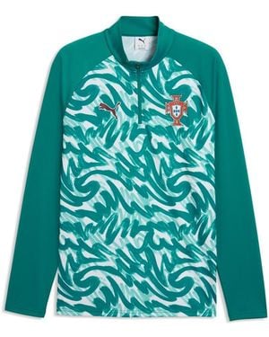PUMA Portugal National Team Pre-match Quarter-zip Sweatshirt - Green