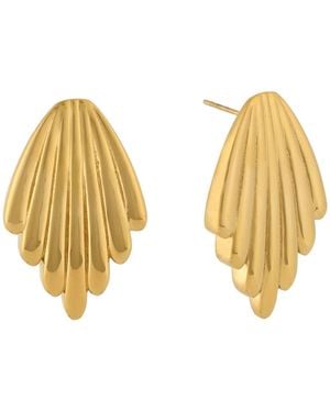 HEYMAEVE Stainless Steel 18k Plated Trendy Piece Earrings - Metallic