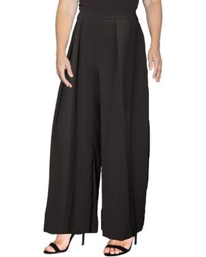 Standards & Practices Plus Size High Rise Palazzo Wide Leg Pants - Black