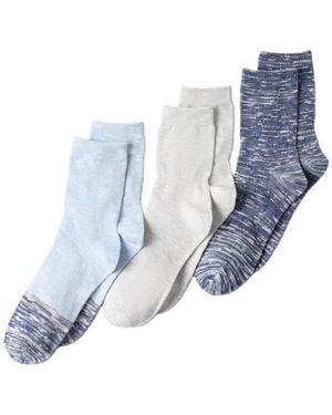 Lands' End 3-pack Summerweight Slub Midi Socks - Blue