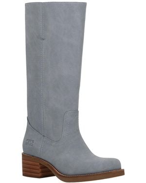 FRYE and CO Miranda Leather Stacked Heel Boots - Gray