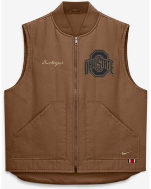 Nike Ohio State Buckeyes Academic Padded Full-zip Vest - Brown