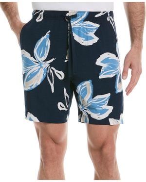 Cubavera Classic-fit Tropical Floral 7" Drawstring Shorts - Blue