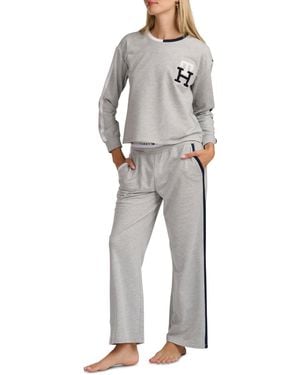 Tommy Hilfiger Long-sleeve Wide-leg Pullover And Long Pants - Gray