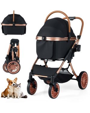 Cozito Foldable 3-in-1 Pet Stroller - Black