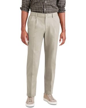 Dockers Signature Classic Fit Pleated Iron Free Pants - Natural