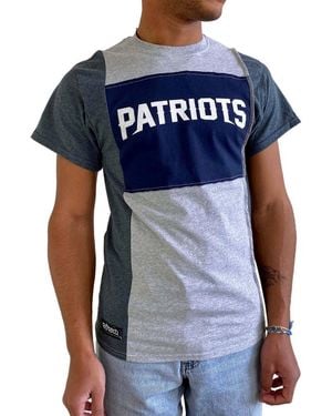 Refried Apparel Heathered Gray New England Patriots Split T-shirt - Blue