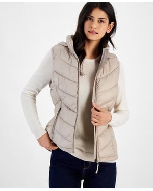 Charter Club Packable Hooded Puffer Vest - Natural