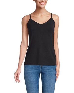 Lands' End Cooling V-neck Camisole - Black