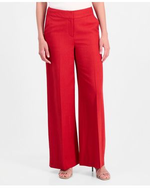 Tahari High Rise Wide-leg Pants - Red