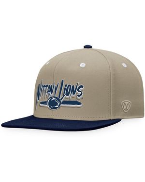 Top Of The World Khaki/navy Penn State Nittany Lions Land Snapback Hat - Gray