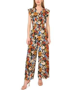 Vince Camuto Printed V-neck Jumpsuit - Multicolor
