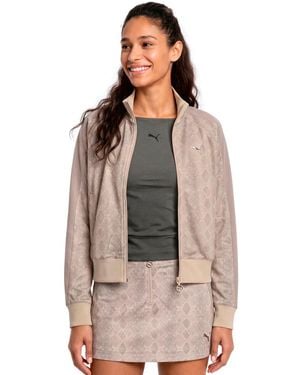 PUMA T7 Snake Aop Mock-neck Track Jacket - Brown