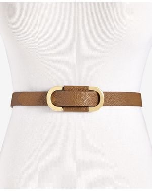 On 34th Pull-through Skinny Belt - Natural