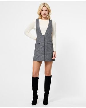 French Connection V-neck Shift Mini Dress - Gray