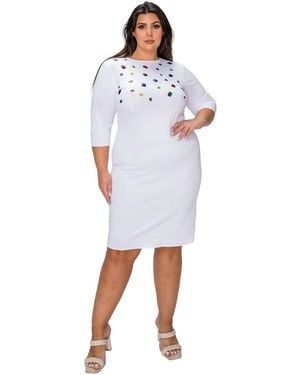 L I V D Plus Size Gia Cape Dress - White