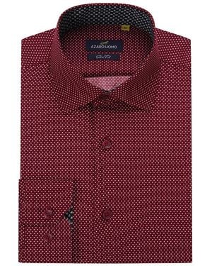 Azaro Uomo Business Geometric Long Sleeve Button Down Shirt - Purple