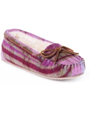 Minnetonka Cally Plaid Slippers - Pink