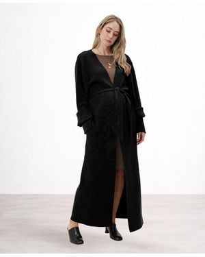 Nom Maternity Emaline Full Length Cardigan Coats - Black