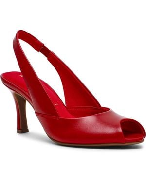 Anne Klein Jovi Peep Toe Pumps - Red