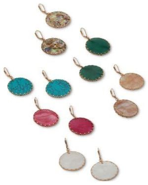 Lonna & Lilly Lonna Lilly Gold Tone Assorted Disc Drop Earrings Collection - Blue
